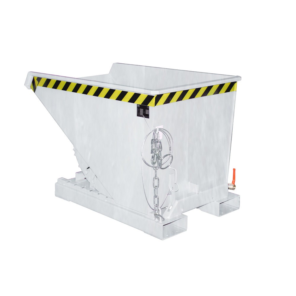 Productafbeelding nr. 1: Mini spaanbak Bauer® met afrolmechanisme, lage bouwhoogte, verzinkt, volume 0,3 m³