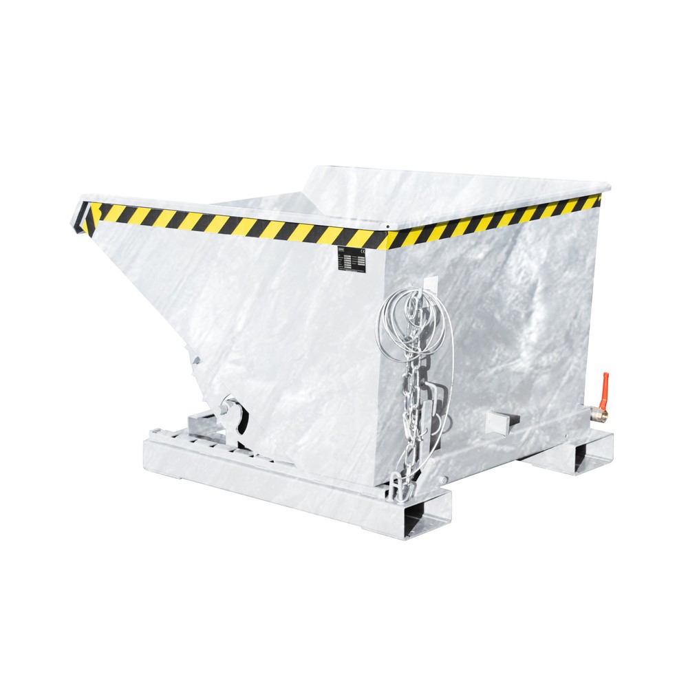 Product afbeelding: Mini spaanbak Bauer® met afrolmechanisme, lage bouwhoogte, verzinkt, volume 0,6 m³