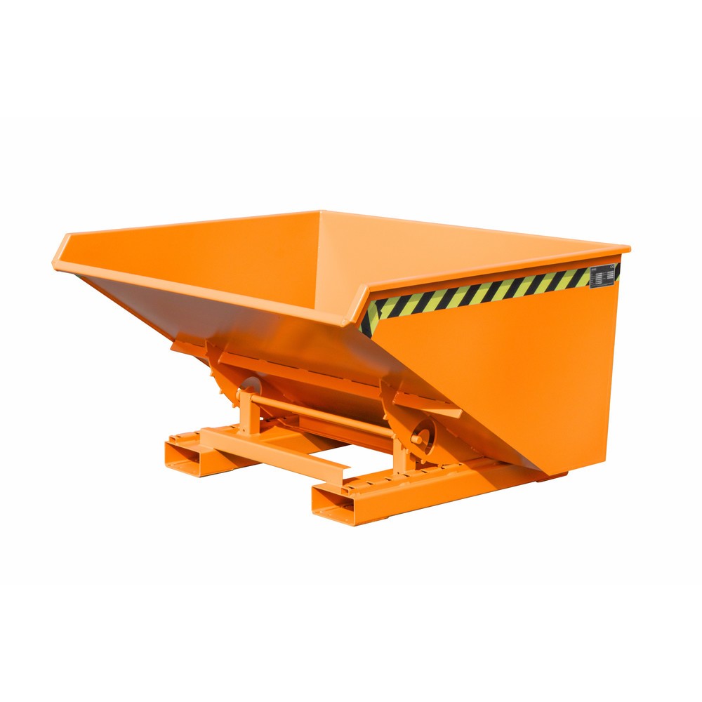 Productafbeelding nr. 1: Mini spaanbak Bauer® met afrolmechanisme, lage bouwhoogte, gelakt, volume 0,9 m³, RAL 2000 geeloranje