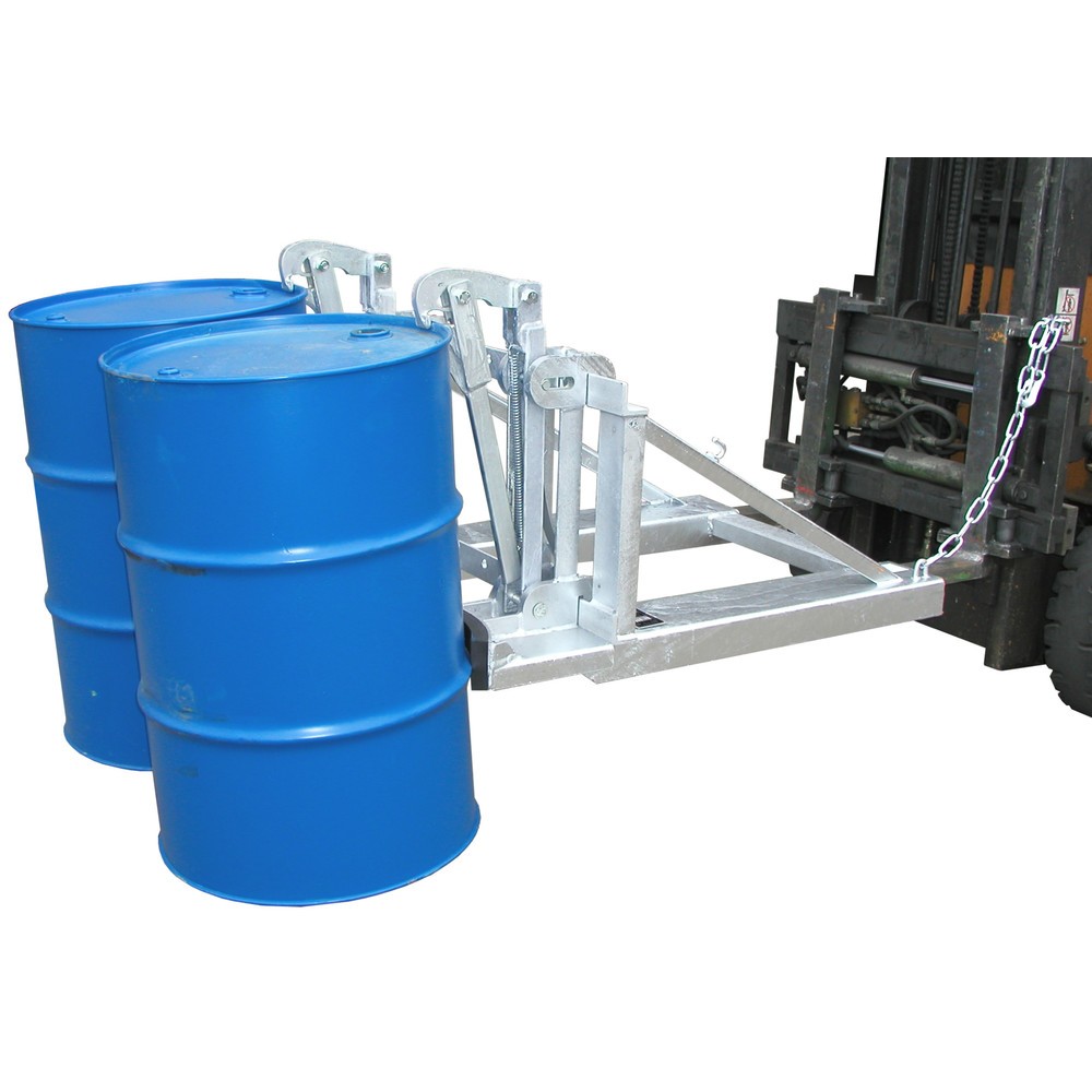 N° de l'image du produit 1 : Bauer® Pince à fûts, fûts à bonde en acier et en plastique, capacité de charge 1 600 kg, galvanisé à chaud