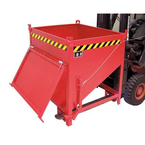 Produktabbildung Nr. 1: Bauer® Silobak met klep, gelakt, volume 0,75 m³, RAL 3000 vuurrood