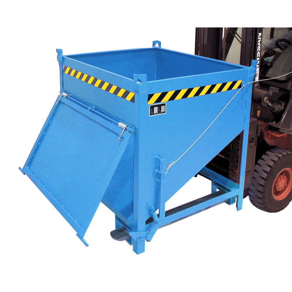 Product afbeelding: Bauer® Silobak met klep, gelakt, volume 0,75 m³, RAL 5012 lichtblauw