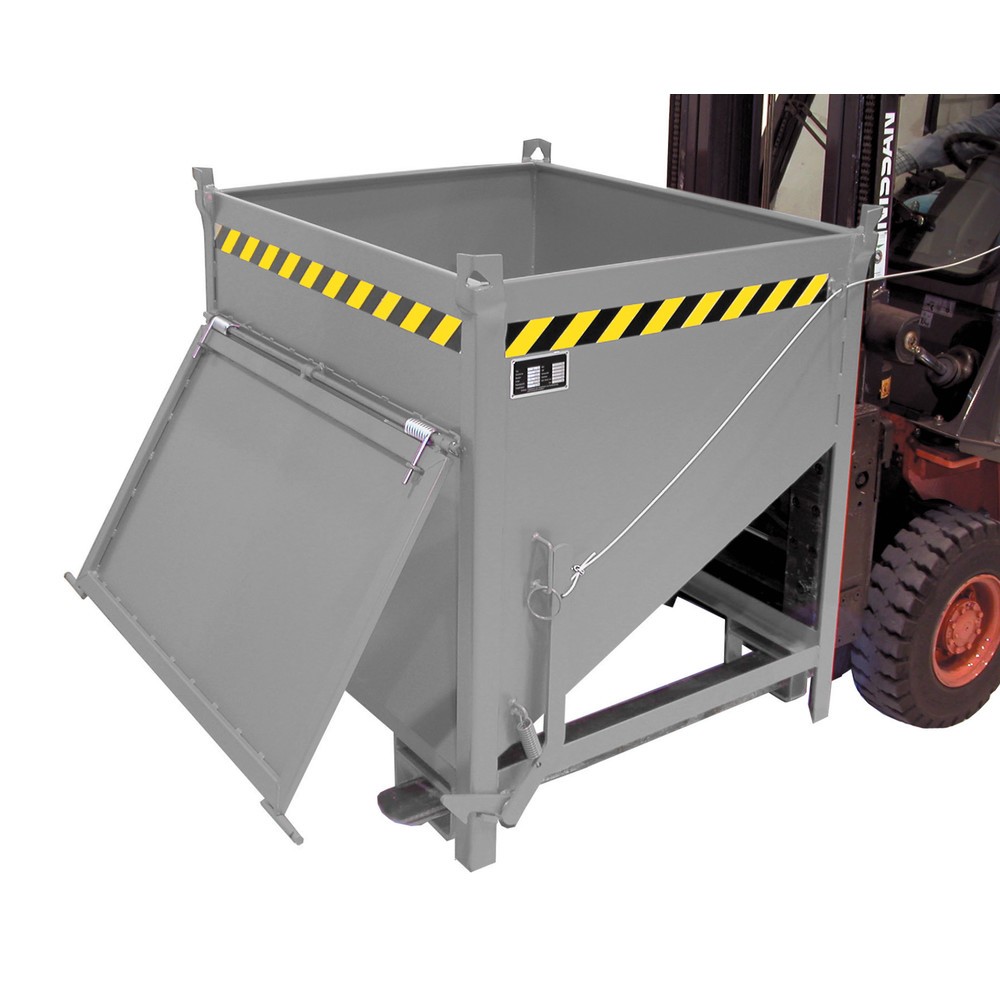 Produktabbildung Nr. 1: Bauer® Silobak met klep, gelakt, volume 0,75 m³, RAL 7005 muisgrijs