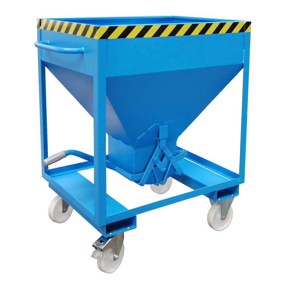 Produktabbildung Nr. 1: Bauer® Silobak, met schaarsluiting, vorkkokers + wielen, gelakt, volume 0,375 m³, RAL 5012 lichtblauw