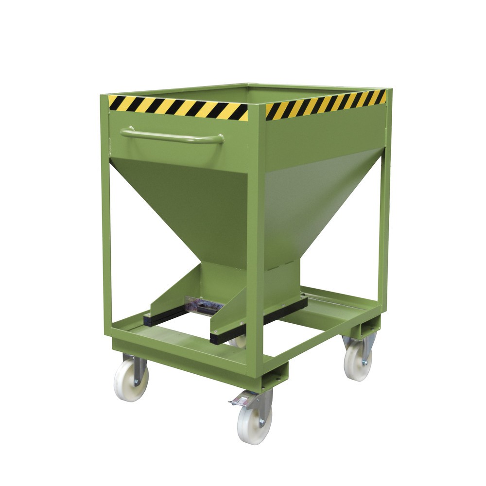 Produktabbildung Nr. 1: Bauer® Silobak, met schuifsluiting, vorkkokers + wielen, gelakt, volume 0,375 m³, RAL 6011 resedagroen