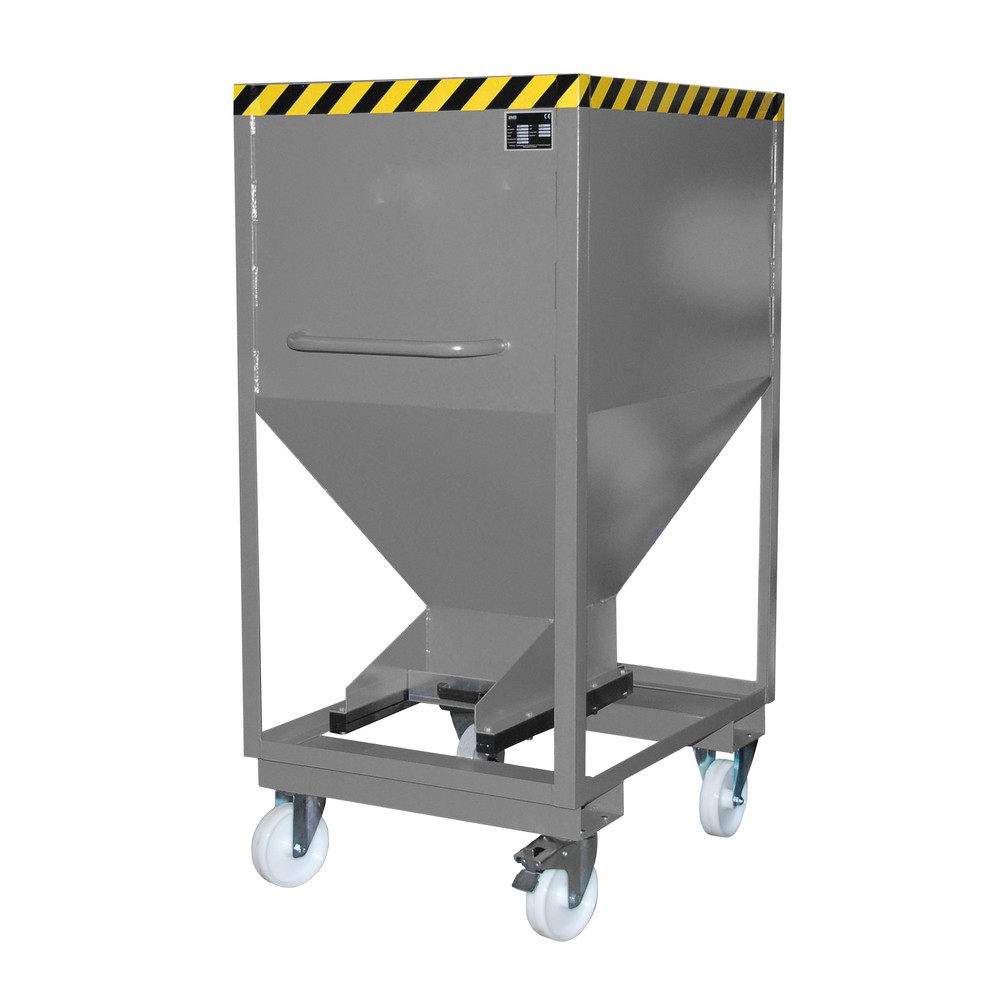Produktabbildung Nr. 1: Bauer® Silobak, met schuifsluiting, vorkkokers + wielen, gelakt, volume 0,6 m³, RAL 7005 muisgrijs