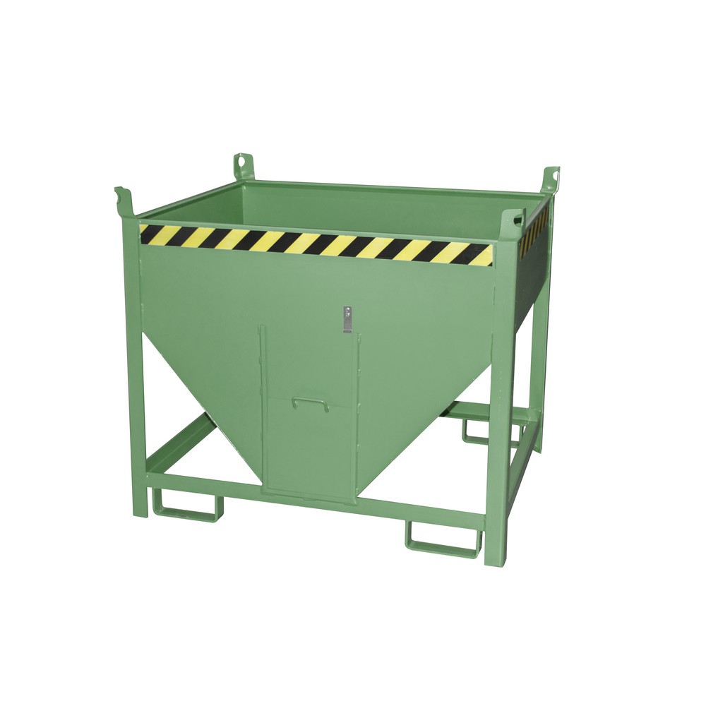 Produktabbildung Nr. 1: Bauer® Silocontainer met schuifslot, gelakt, volume 0,5 m³, RAL 6011 resedagroen