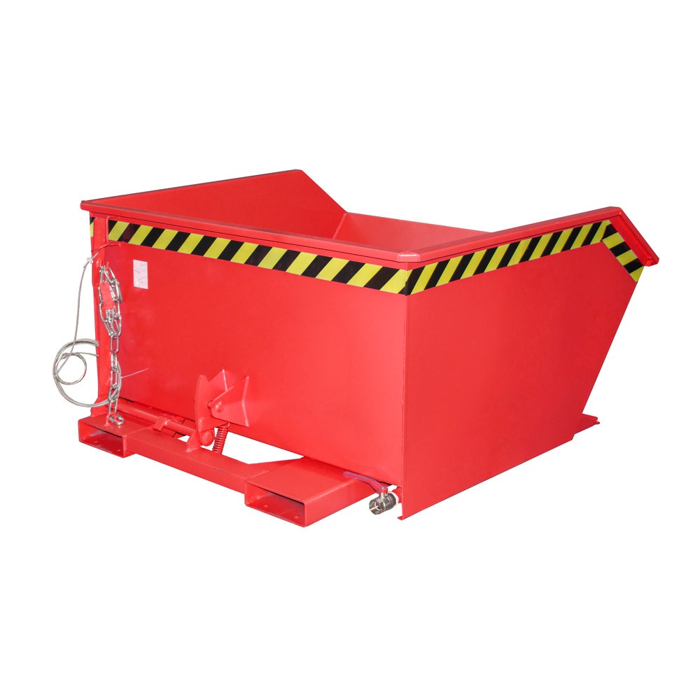 Produktabbildung Nr. 1: Bauer® Scheid-kantelbak, geperforeerde tussenplaat, gelakt, volume 0,75 m³, RAL 3000 vuurrood