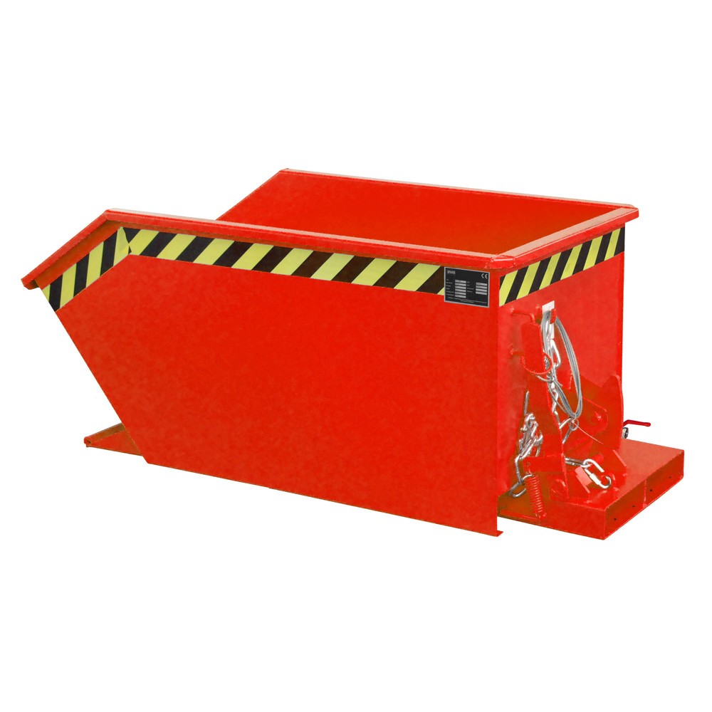 Produktabbildung Nr. 1: Bauer® Scheid-kantelbak, geperforeerde tussenplaat, gelakt, volume 0,3 m³, RAL 3000 vuurrood
