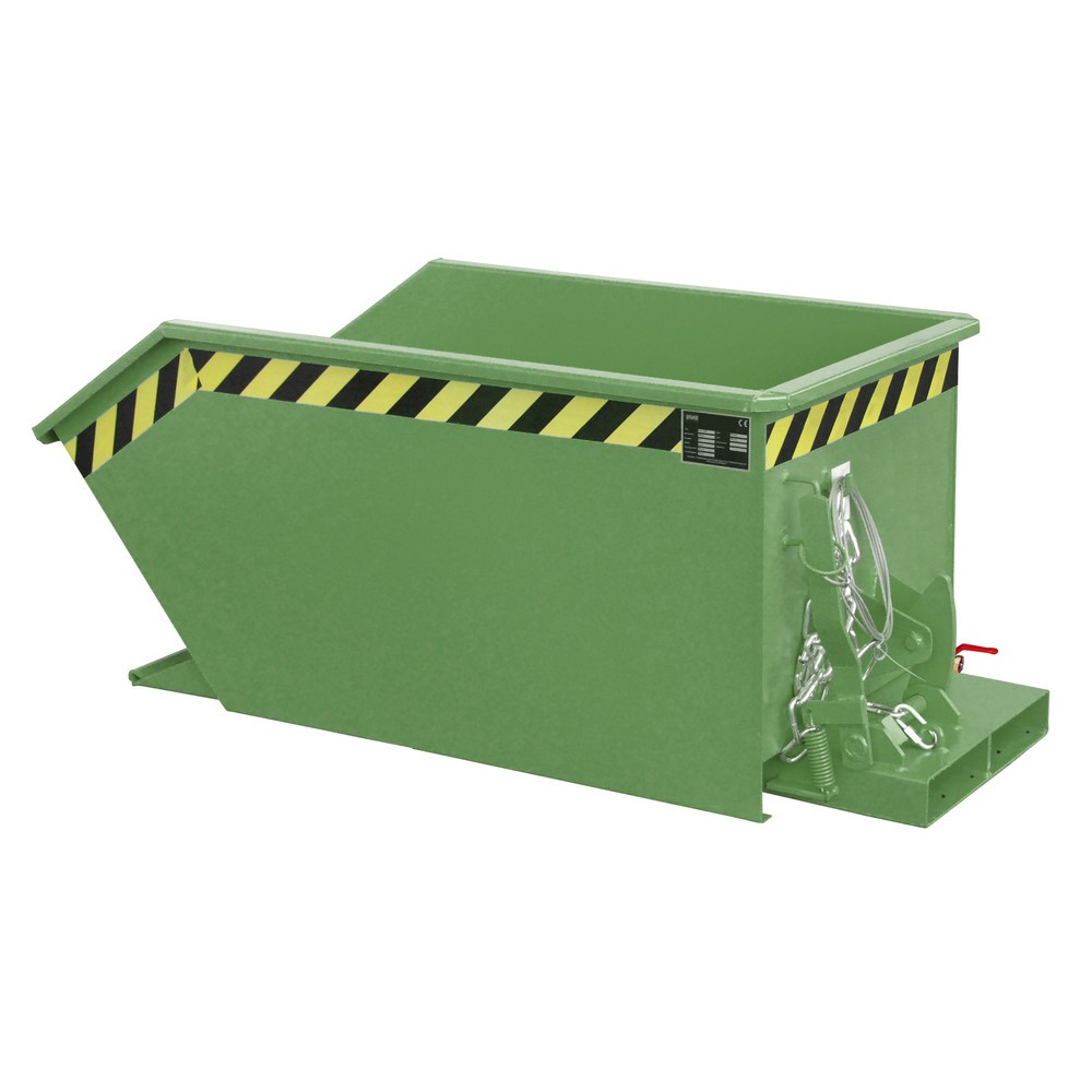Produktabbildung Nr. 1: Bauer® Scheid-kantelbak, geperforeerde tussenplaat, gelakt, volume 0,3 m³, RAL 6011 resedagroen