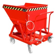 Productafbeelding nr. 1: Bauer® Spanenkantelbak voor gelijkvloers legen, gelakt, volume 0,4 m³, RAL 3000 vuurrood