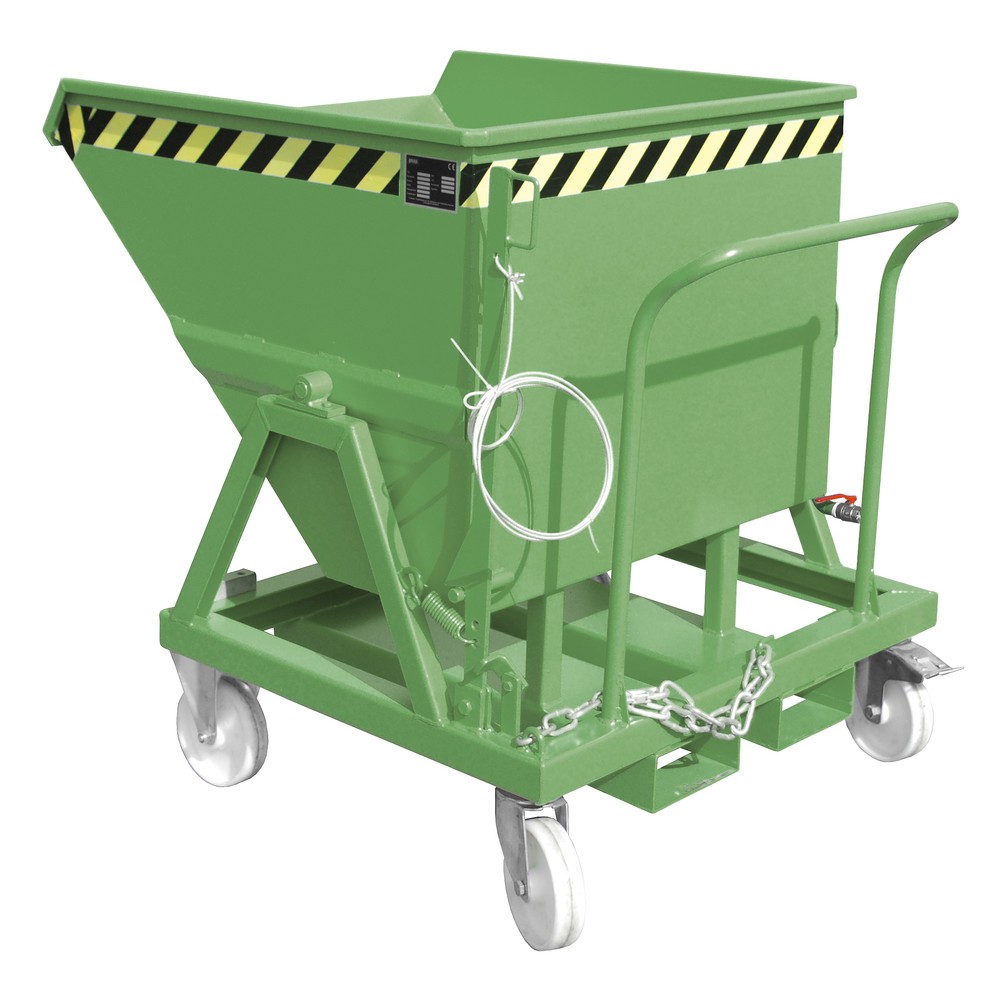 Produktabbildung Nr. 1: Bauer® Spanenkantelbak voor gelijkvloers legen, gelakt, volume 0,4 m³, RAL 6011 resedagroen