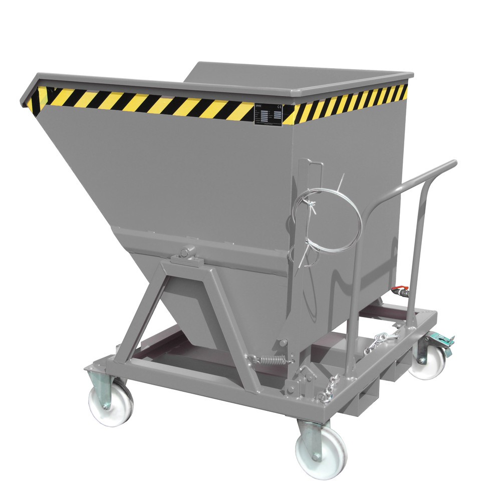 Produktabbildung Nr. 1: Bauer® Spanenkantelbak voor gelijkvloers legen, gelakt, volume 0,7 m³, RAL 7005 muisgrijs