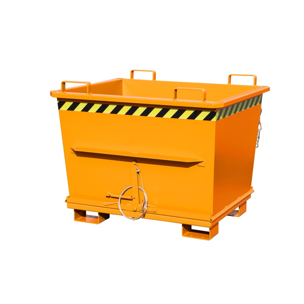 Produktabbildung Nr. 1: Bauer® Stapelbare bak met uitklapbare bodem, gelakt, volume 0,7 m³, RAL 2000 geeloranje