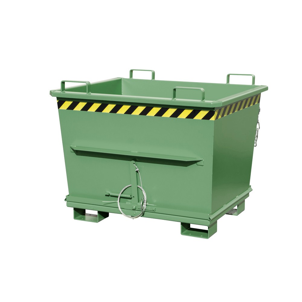 Produktabbildung Nr. 1: Bauer® Stapelbare bak met uitklapbare bodem, gelakt, volume 0,7 m³, RAL 6011 resedagroen