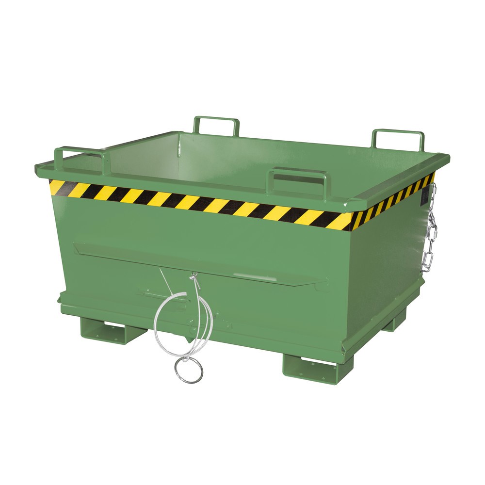 Produktabbildung Nr. 1: Bauer® Stapelbare bak met uitklapbare bodem, gelakt, volume 0,5 m³, RAL 6011 resedagroen