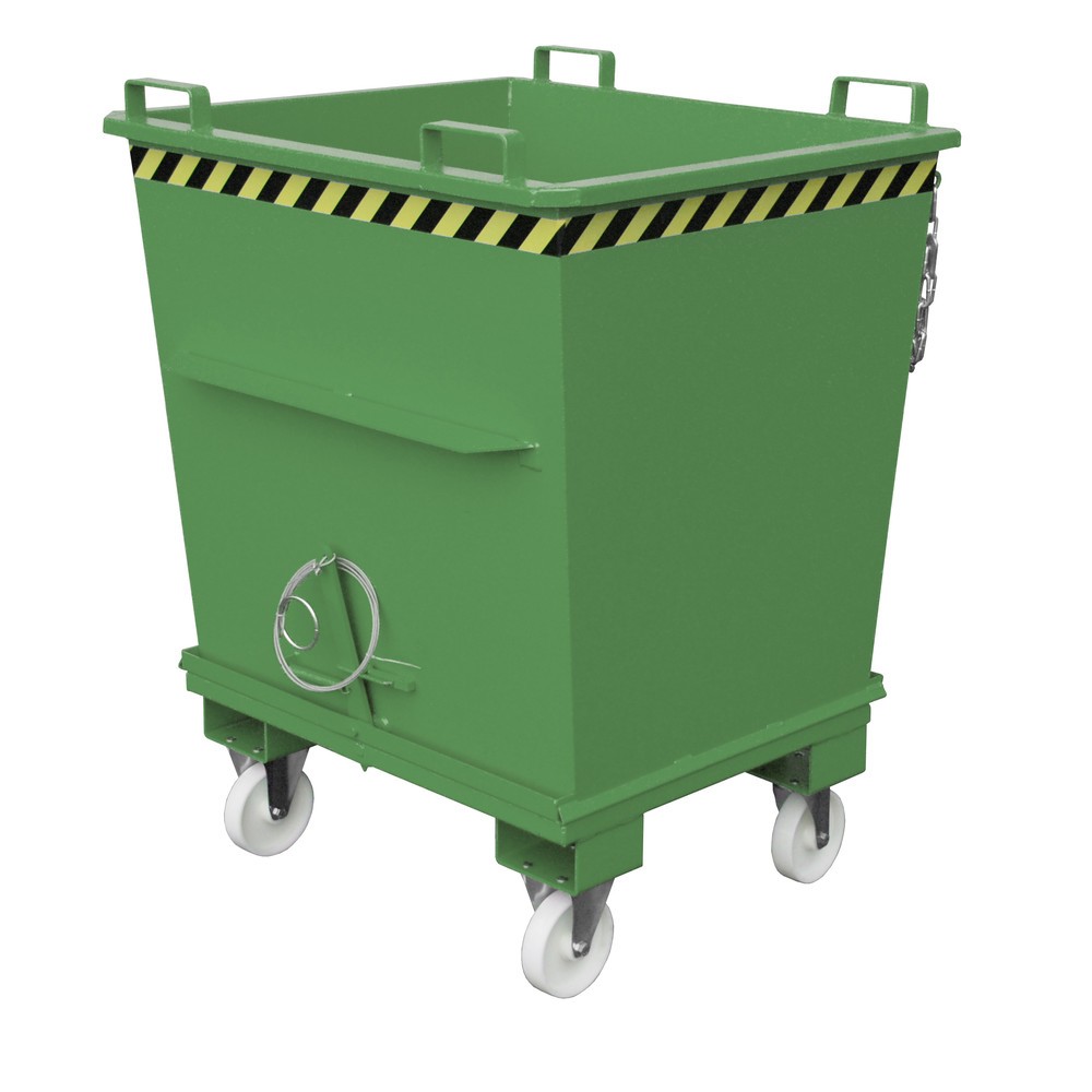 Produktabbildung Nr. 1: Bauer® Stapelbare bak met uitklapbare bodem, gelakt, volume 1 m³, RAL 6011 resedagroen