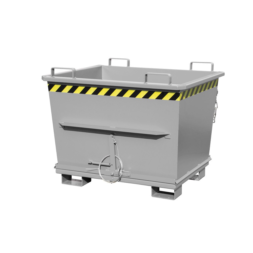 Produktabbildung Nr. 1: Bauer® Stapelbare bak met uitklapbare bodem, gelakt, volume 0,7 m³, RAL 7005 muisgrijs