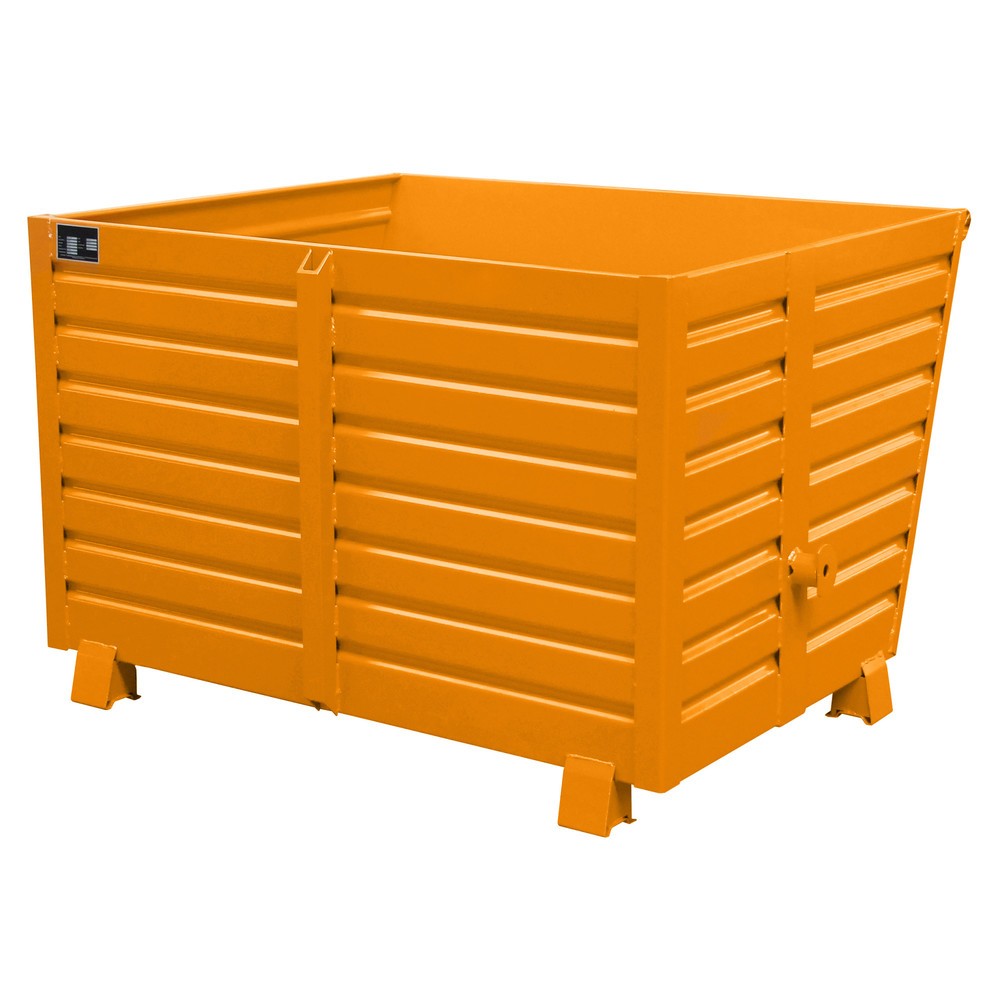 Produktabbildung Nr. 1: Bauer® Stapelbare kantelbak, gelakt, volume 1,5 m³, RAL 2000 geeloranje