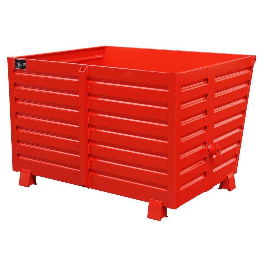 Produktabbildung Nr. 1: Bauer® Stapelbare kantelbak, gelakt, volume 1,5 m³, RAL 3000 vuurrood