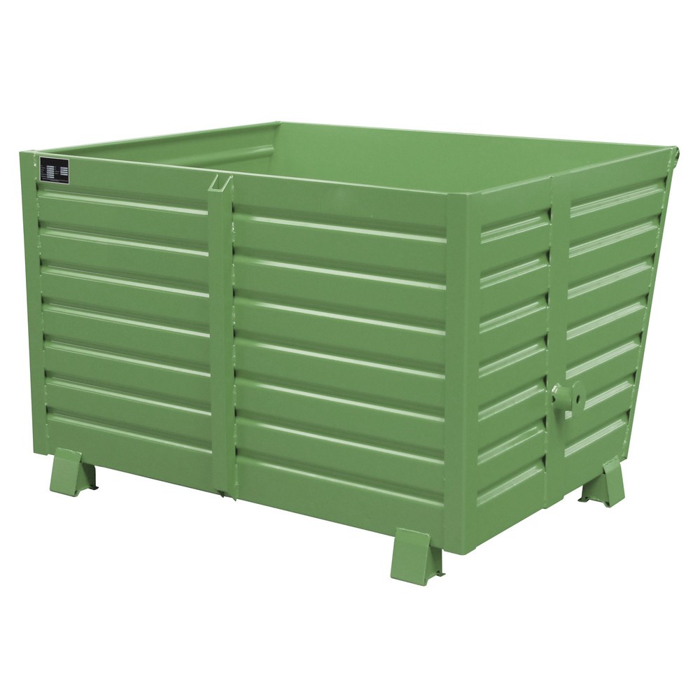 Produktabbildung Nr. 1: Bauer® Stapelbare kantelbak, gelakt, volume 1,5 m³, RAL 6011 resedagroen
