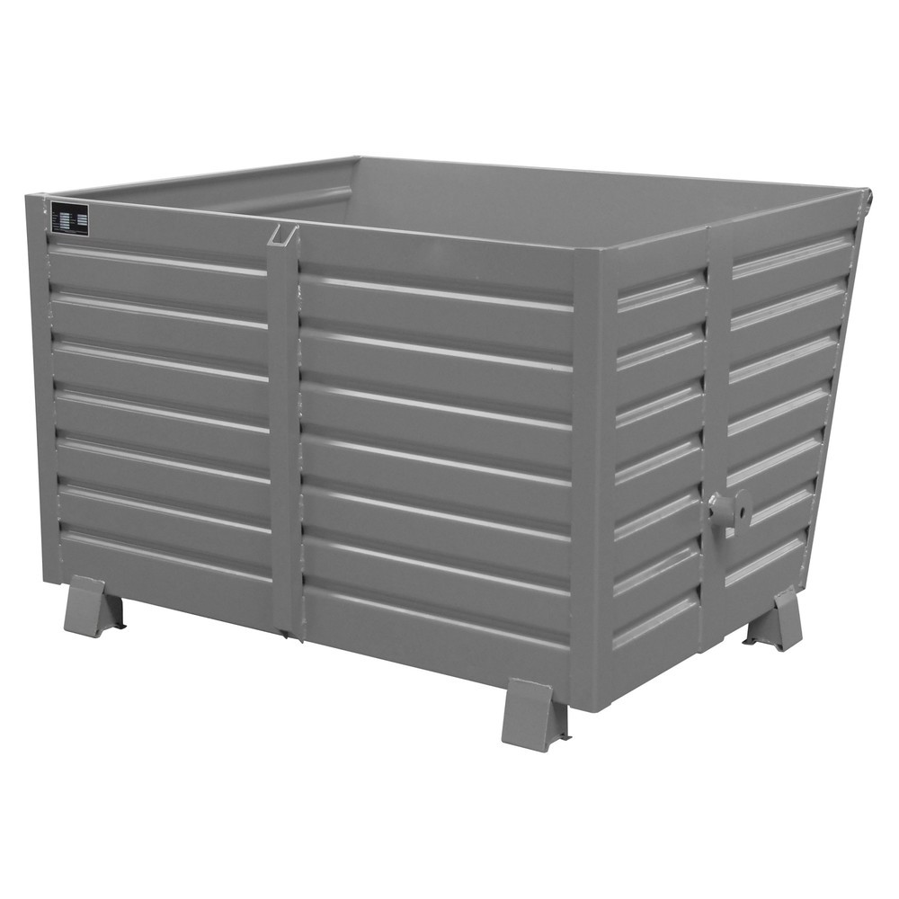 Produktabbildung Nr. 1: Bauer® Stapelbare kantelbak, gelakt, volume 1,5 m³, RAL 7005 muisgrijs