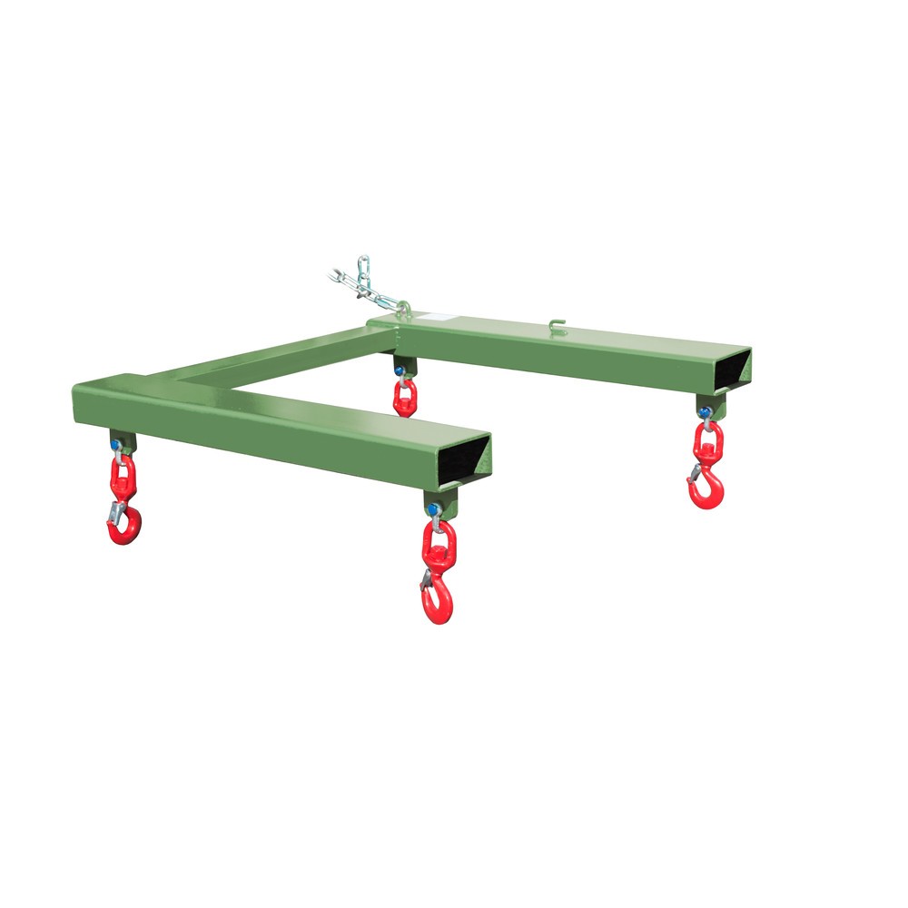 Produktabbildung Nr. 1: Bauer® Traverse de levage pour Big-Bag, spécial chariot avec 4 crochets à émerillon, capacité de charge 1 250 kg, peinte, RAL 6011 vert réséda