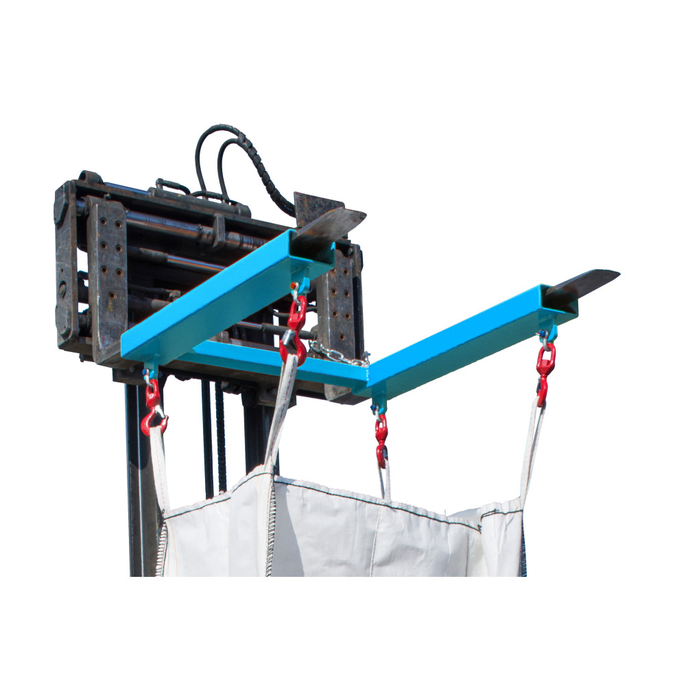 Produktabbildung Nr. 2: Traverse Bauer® voor BIG BAG, heftruckopname met 4 wartelhaken, draagvermogen 1.250 kg, gelakt, RAL 5012 lichtblauw