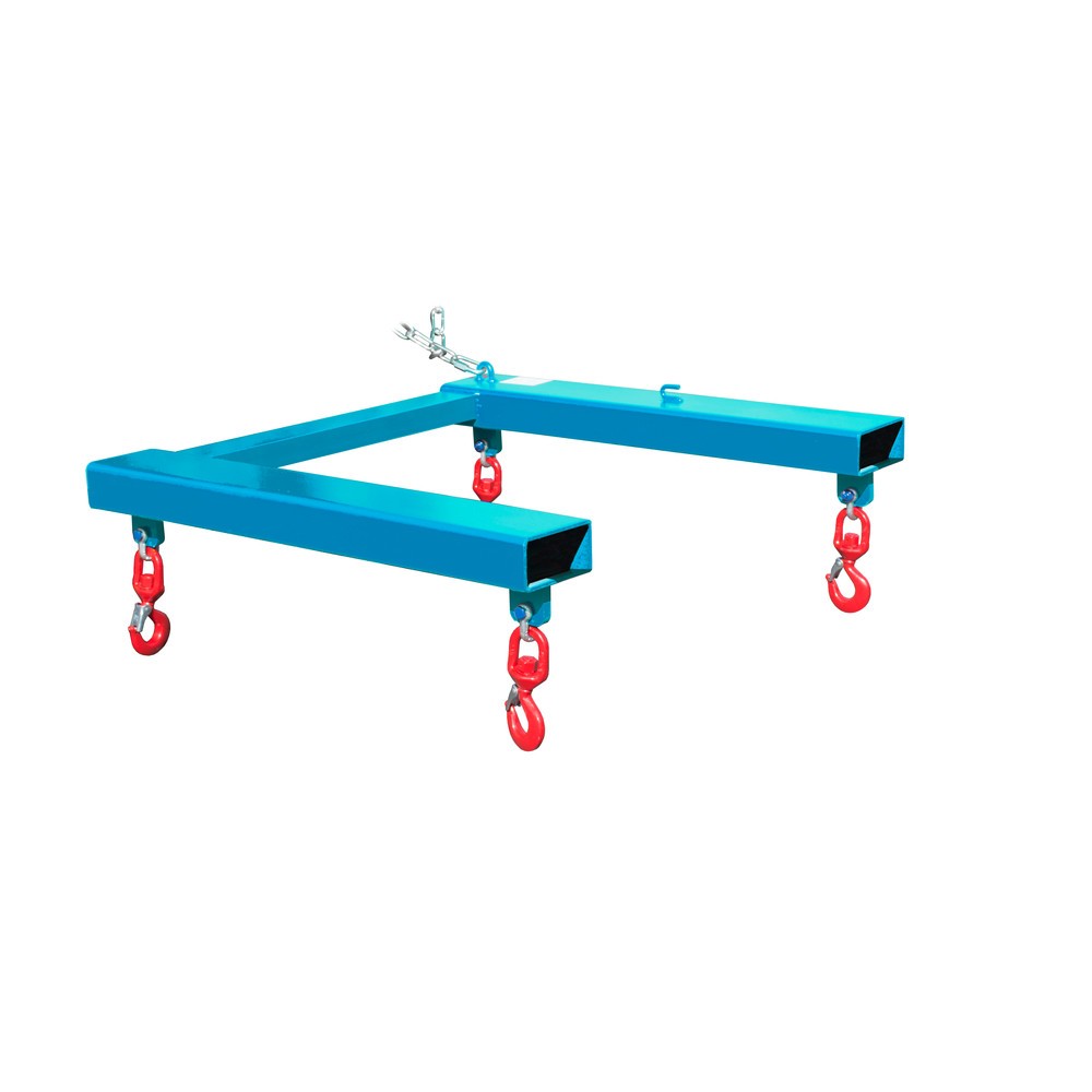 Produktabbildung Nr. 1: Traverse Bauer® voor BIG BAG, heftruckopname met 4 wartelhaken, draagvermogen 1.250 kg, gelakt, RAL 5012 lichtblauw