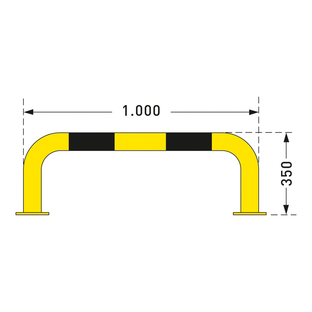 Produktabbildung Nr. 2: Beschermbeugel voor gebruik buiten, Ø 76 mm, hxb 350 x 1.000 mm