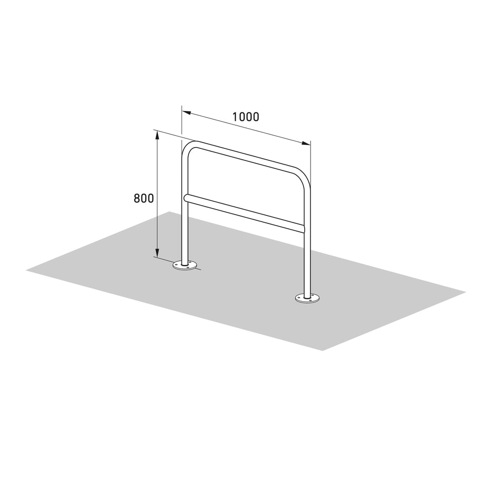 Produktabbildung Nr. 4: Beugelrek met kniebuis, voor keilboutbevestiging, lengte 1.000 mm