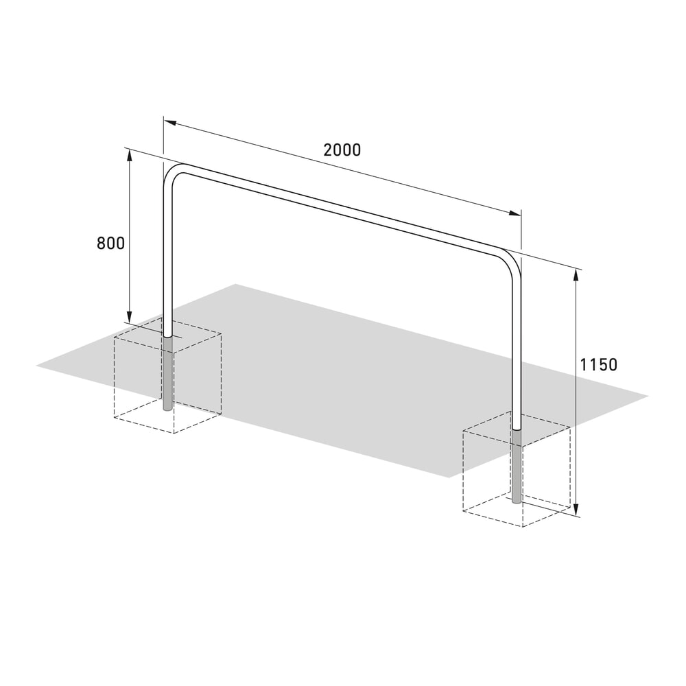 Productafbeelding nr. 5: Beugelrek, standaard, om in te betonneren, lengte 2.000 mm