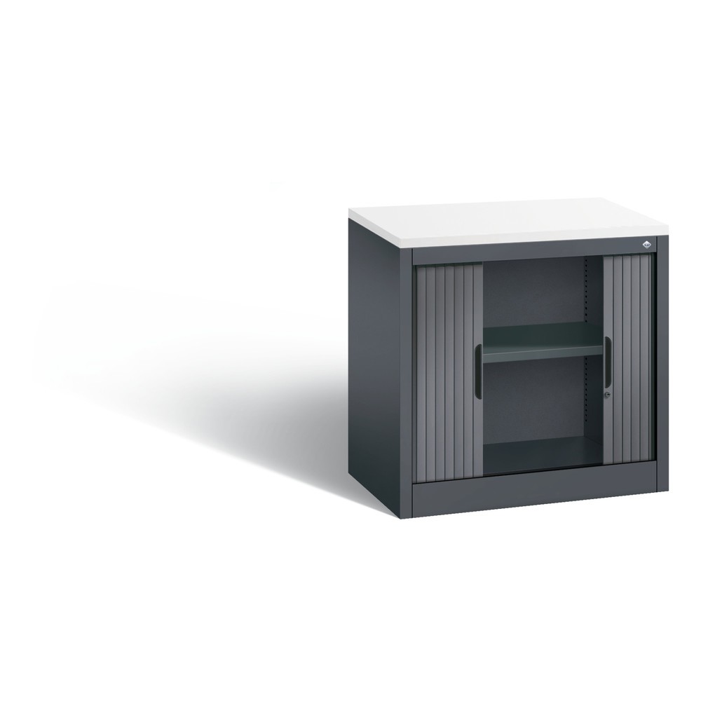 Produktabbildung Nr. 4: Bijzetroldeurkast C+P, 1 1/2 OH, breedte 800 mm, zwartgrijs, Wit