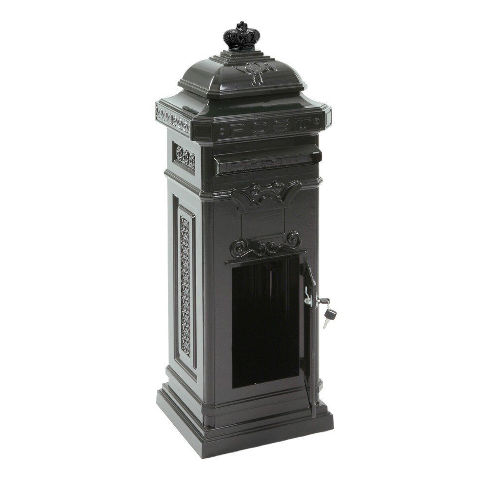 Produktabbildung Nr. 2: Boîte aux lettres colonne avec clapet d’insertion, carrée, en aluminium coulé, vert