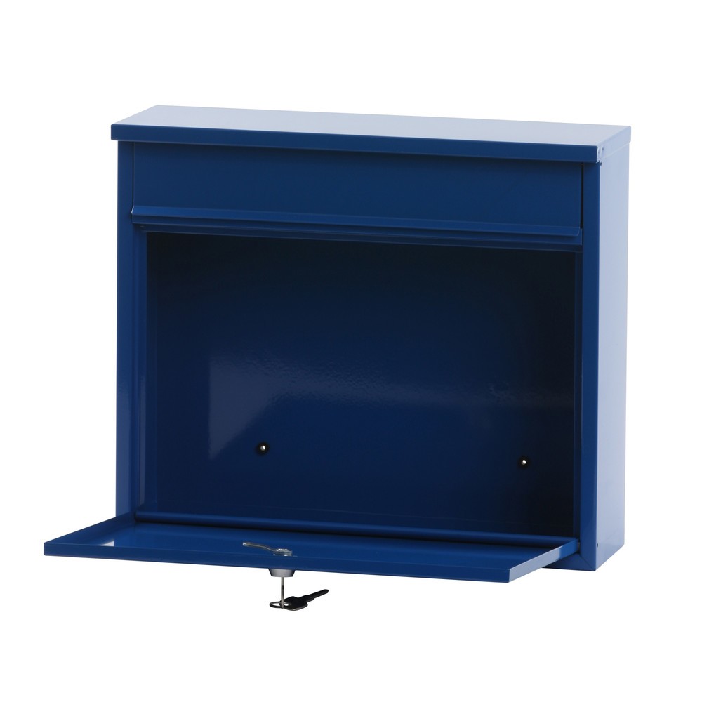 N° de l'image du produit 2 : Boîte aux lettres murale Granadan, avec serrure à cylindre, en acier galvanisé, bleu