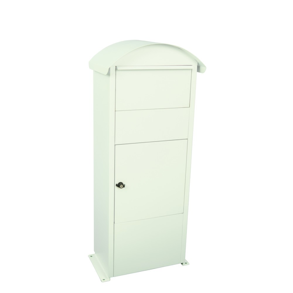 Produktabbildung Nr. 1: Boîte aux lettres sur pied Victorian avec clapet d’insertion, en acier galvanisé, avec serrure à cylindre, blanc mat