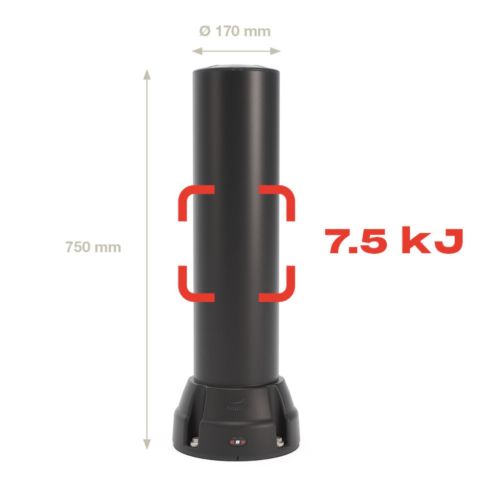 Produktabbildung Nr. 2: Déflecteur BOPLAN® Flex Impact® BO170B, intérieur et extérieur, hauteur 750 mm, noir