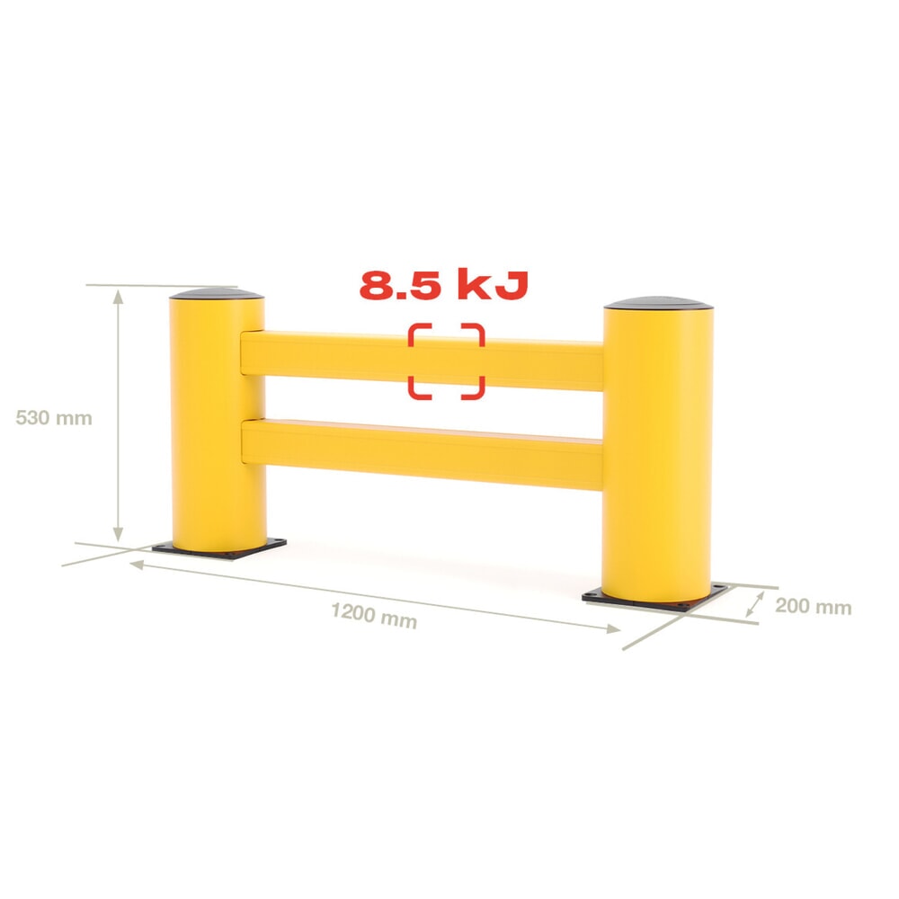 Produktabbildung Nr. 2: Veiligheidshek BOPLAN® Flex Impact® RE Rack End, lengte 1.200 mm, geel