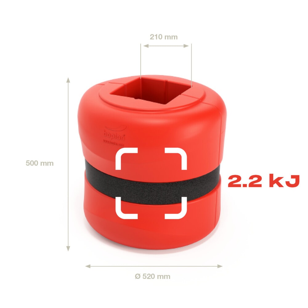 Productafbeelding nr. 2: Aanrijbescherming voor pilaren BOPLAN® Flex Impact® KP Protector, hoogte 500 mm, voor pilaarafmetingen (bxd) 200 x 200 mm, rood
