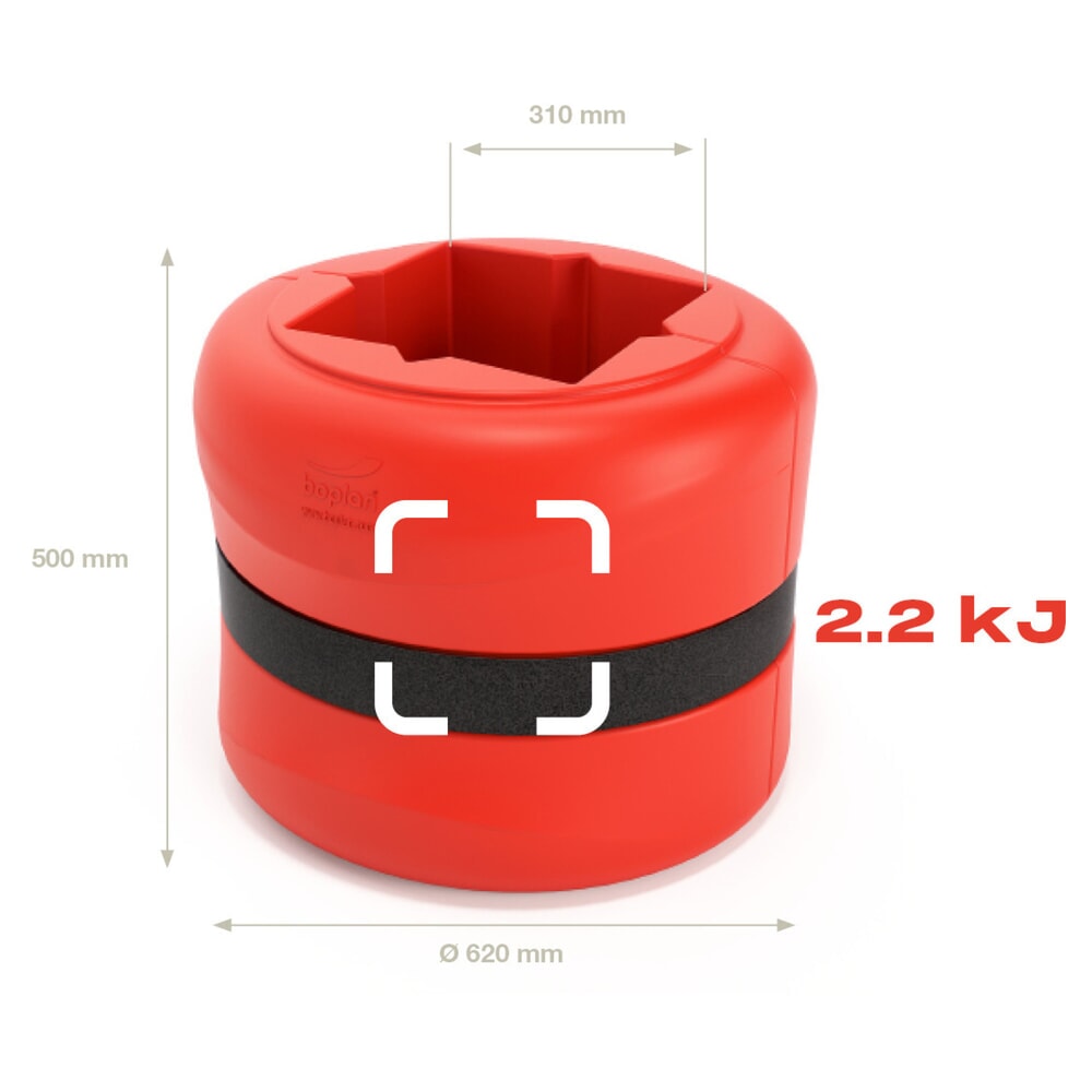 N° de l'image du produit 2 : Protection de colonnes BOPLAN® Flex Impact® KP Protector, hauteur 500 mm, pour dimensions de colonne (L × P) 300 × 300 mm, rouge