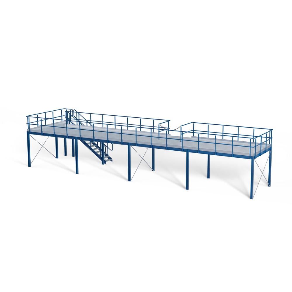 Bordestrap voor modulair entresolsysteem, uitstap links, gentiaanblauw Productafbeelding nr. 3: Bordestrap voor modulair entresolsysteem, uitstap links, gentiaanblauw