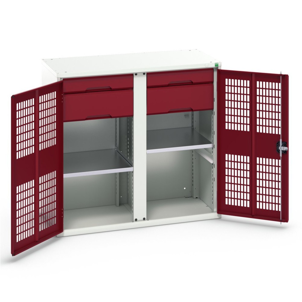 Illustration du produit: bott verso Armoire-penderie avec ventilation, avec 2 tablettes, 4 tiroirs, paroi de séparation, lxPxH : 1050 x 550 x 1 000 mm