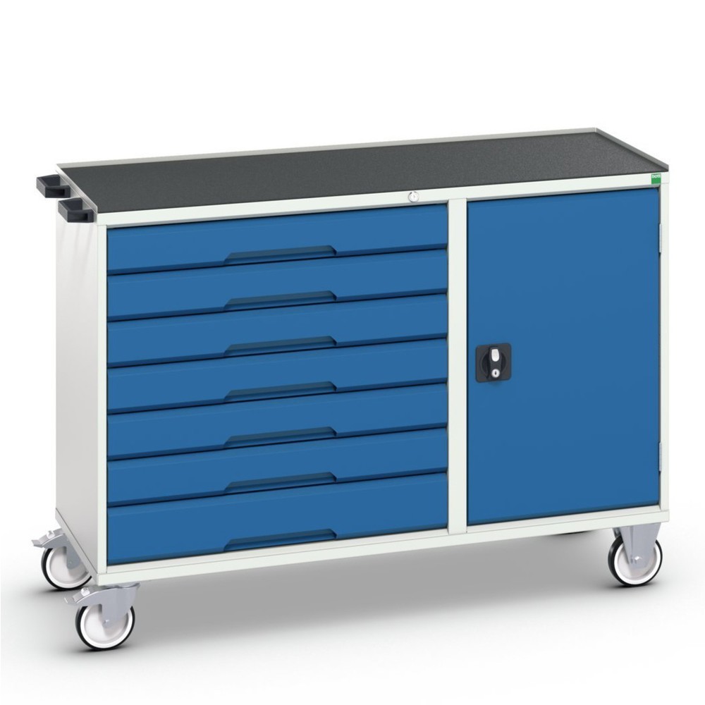 Produktabbildung Nr. 1: bott Chariot de montage verso, avec 7 tiroirs, porte et rebord anti-chutes, lxPxH : 1 300 x 550 x 965 mm