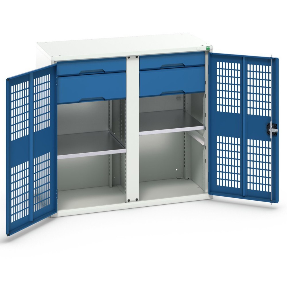 Product afbeelding: Kledingkast met ventilatie bott verso, met 2 legborden, 4 lades, scheidingswand, bxdxh: 1.050 x 550 x 1.000 mm