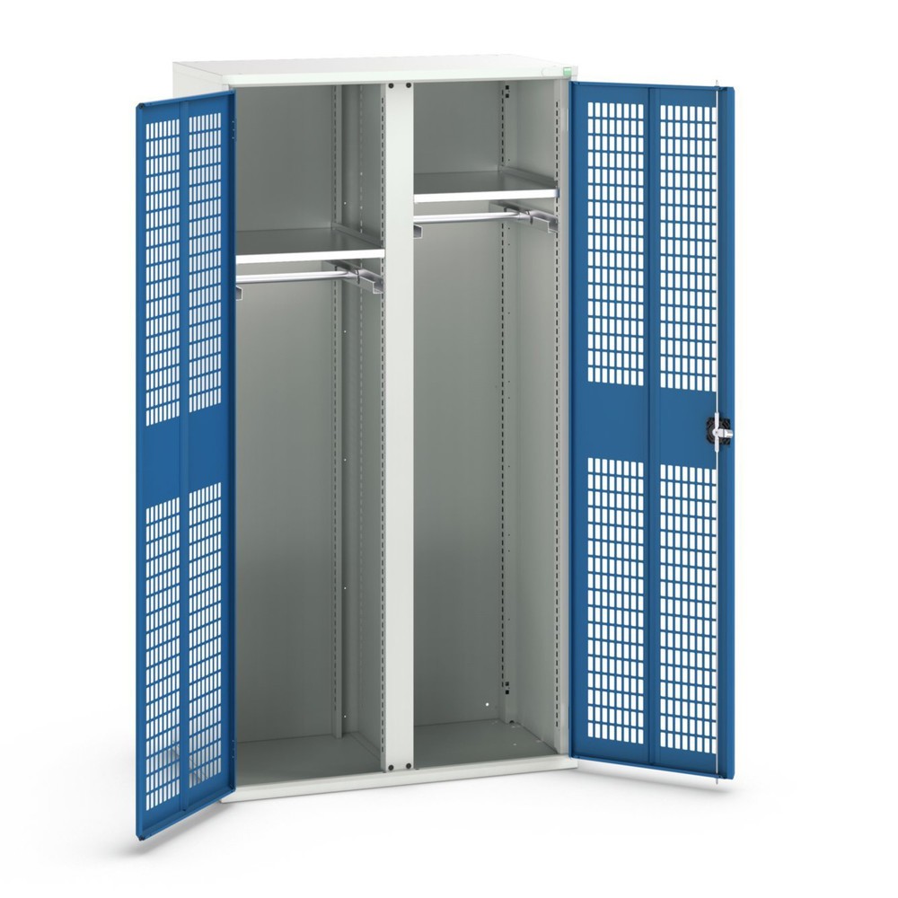 Produktabbildung Nr. 1: Kledingkast met ventilatie bott verso, met 2 legborden en scheidingswand, bxdxh: 1.050 x 550 x 2.000 mm