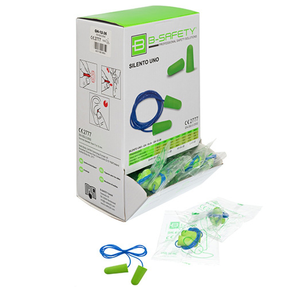 Produktabbildung Nr. 2: Bouchons d’oreilles B-Safety SILENTO UNO, à usage unique, avec cordon, 100 paires/UV