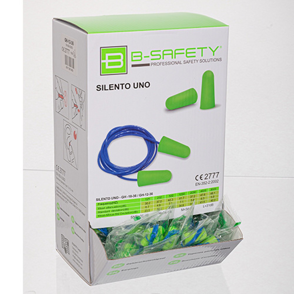 Produktabbildung Nr. 3: Bouchons d’oreilles B-Safety SILENTO UNO, à usage unique, avec cordon, 100 paires/UV