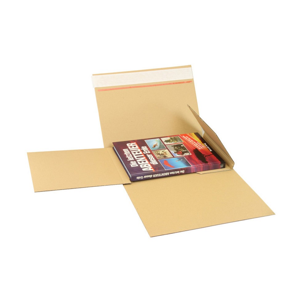 Product afbeelding: Buchverpackung Drehfix,315 x 230 x 10 - 100mm, braun mit Selbstklebeverschluss
