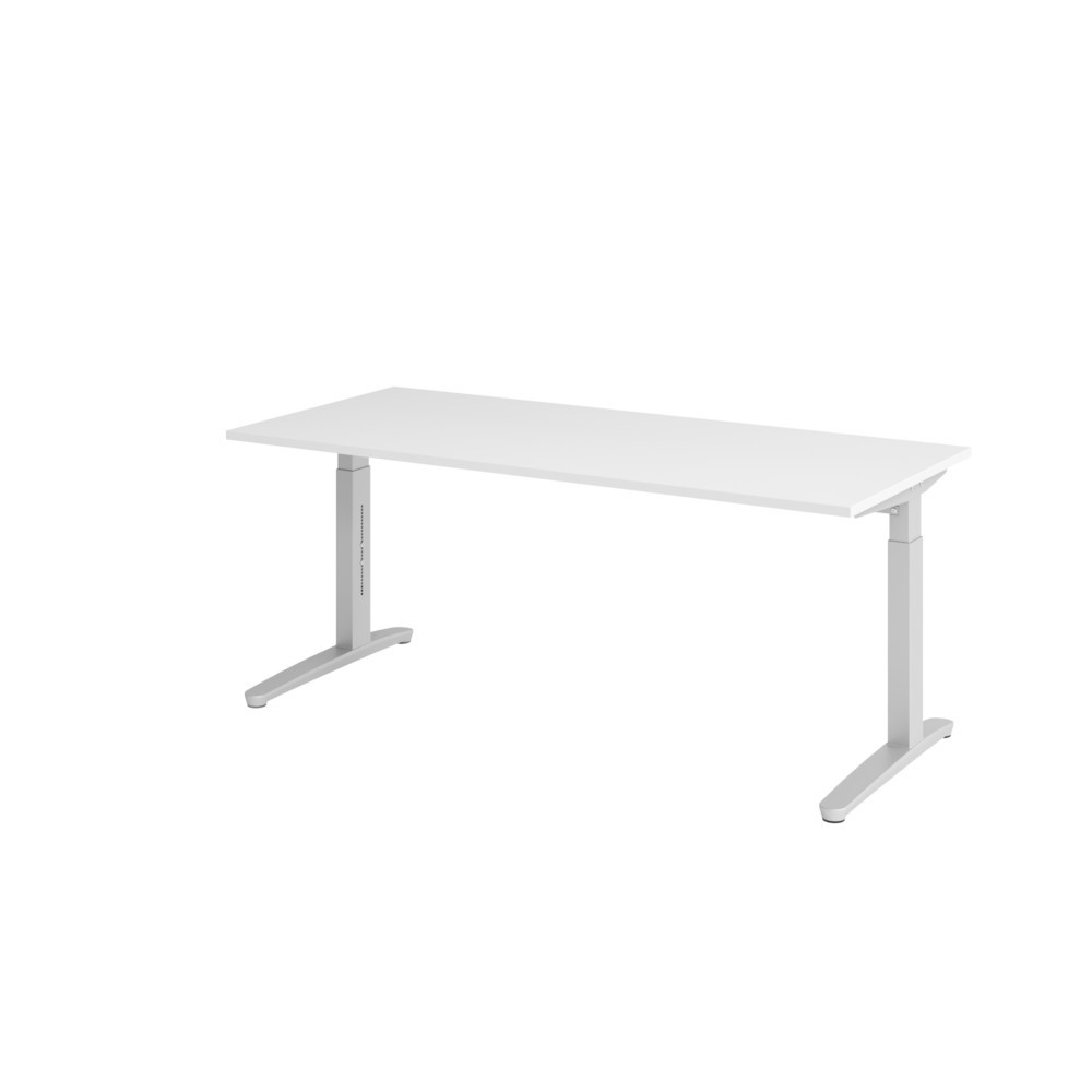 Productafbeelding nr. 1: Hammerbacher handmatig in hoogte verstelbaar bureau, C-poot, BxD 1.800 x 800 mm, wit