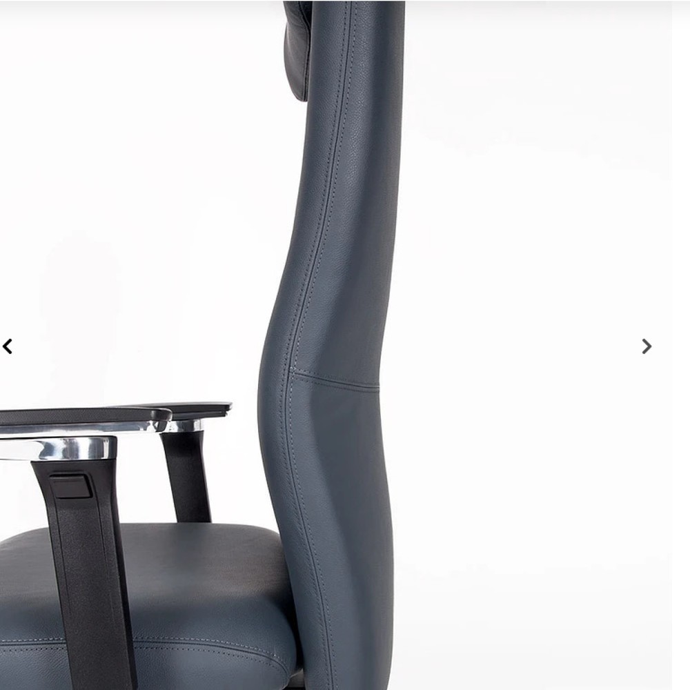 Produktabbildung Nr. 2: Bureaustoel lento agilis XL AG13, 100% echt leder, donkerblauw, met hoofdsteun
